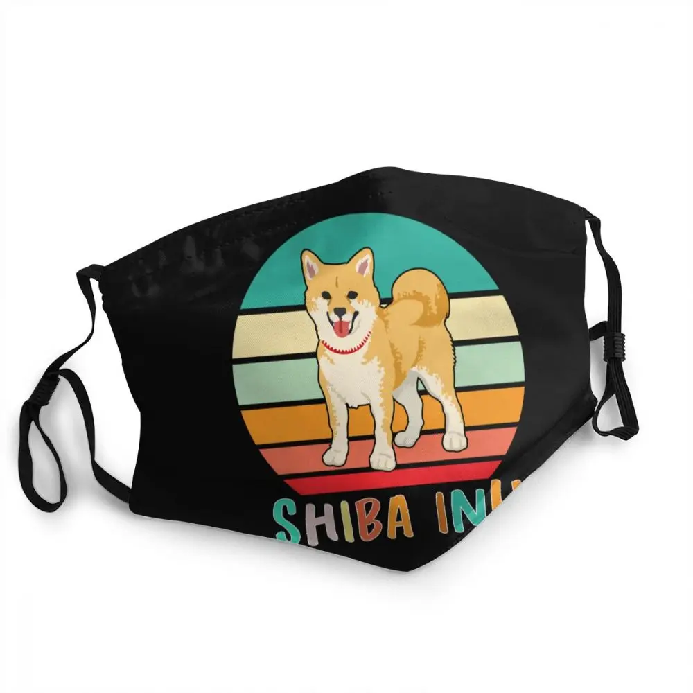 

Vintage Retro Shiba Inu Dog Mask Dustproof Adjustable Japan Pet Animal Face Mask Protection Cover Unisex Respirator Mouth-Muffle