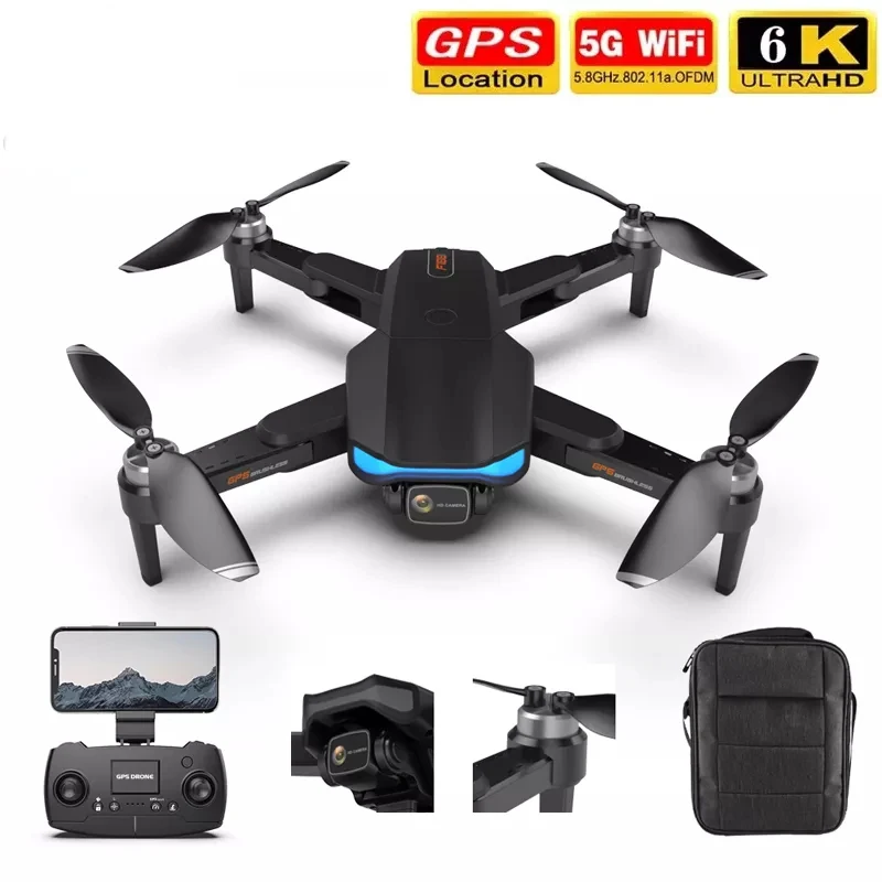 

дрон F188 GPS профессиональный, 6K HD, с двойной камерой складной Квадрокоптер с дистанционным управлением, игрушки для мальчиков