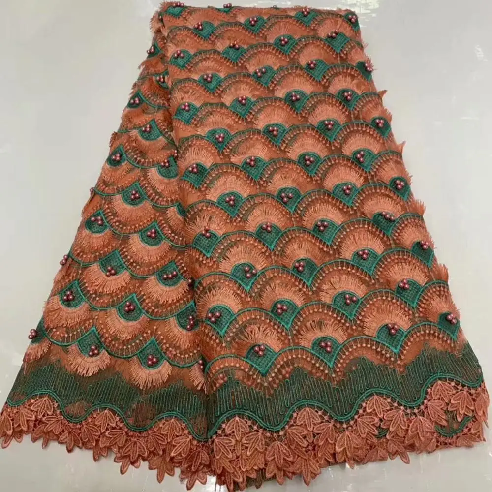 Высокое качество Африканский тюль гипюр шнур кружевная ткань последняя