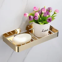 gold bathroom soap dish holder 304 stainless steel bath square shelf shower caddy rack wall mount nail punched black chrome