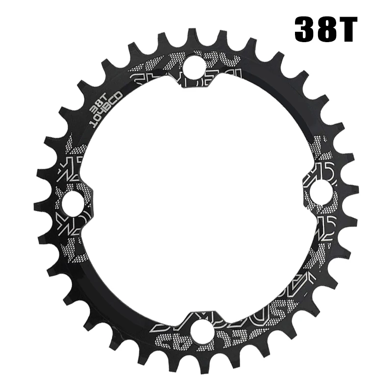 oval 38T black 104BCD овальная цепь колеса узкая широкая цепь MTB болты горный велосипед 32T 34T 36T 38T шатуны один зуб пластина часть - Цвет: oval 38T black
