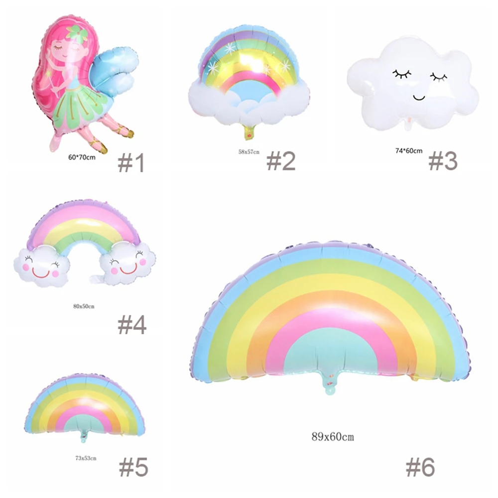 

Cute Cartoon Rainbow Cloud FairyAir Balloon Birthday Party Decoration Children Gift Aluminum Foil Inflatable Balloon