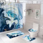 Цветная Современная мраморная занавеска для душа с крючками, Противоскользящие коврики, набор ковриков для ванной, мягкий ковер, покрытие для унитаза, аксессуары для ванной, туалета