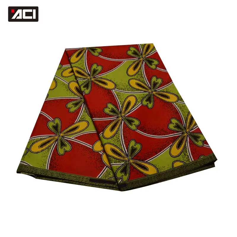 19080004 ACI настоящая восковая африканская ткань Анкара 6 ярдов/шт. Tissu Africain настоящая восковая ткань с принтом гарантированный настоящий голландский воск - Цвет: 19080004