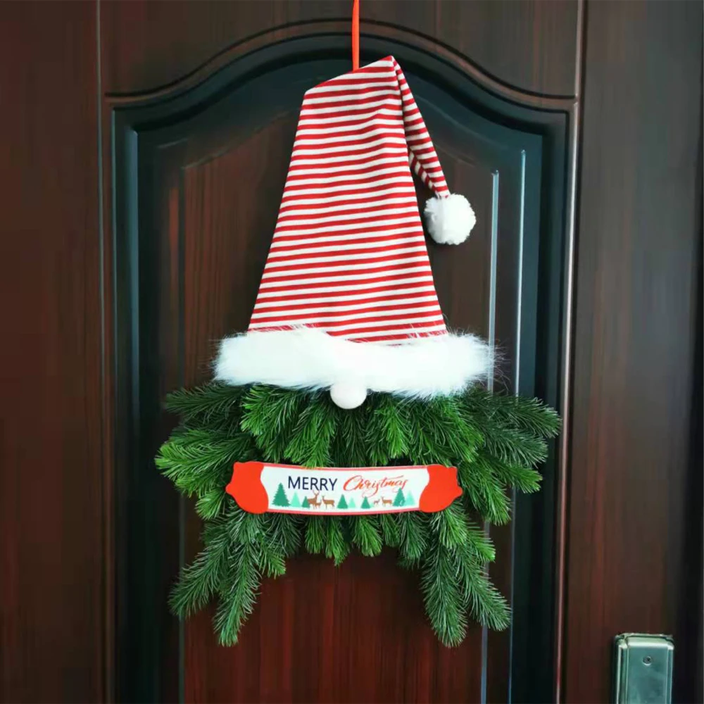 

Christmas Dwarf Elf Door Hanging Doll Plastic Fabric Garland Indoor Outdoor Home Craft Country Style Stage Farmhouse Porch