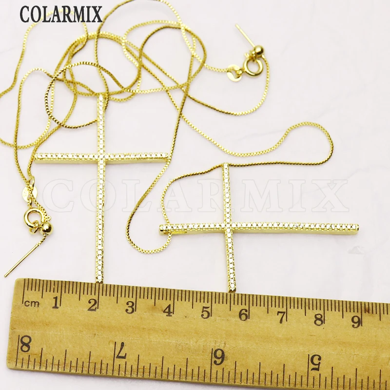 

8 Pcs Tiny Cross pendant necklace zirconia pendant Boxes chain accessories for women necklace for women New design 7394