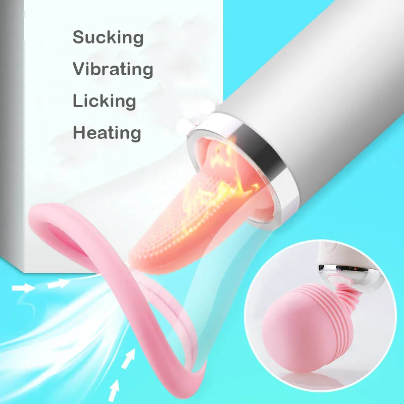 Вибратор с функцией лизания языка Стимулятор клитора волшебная палочка 12