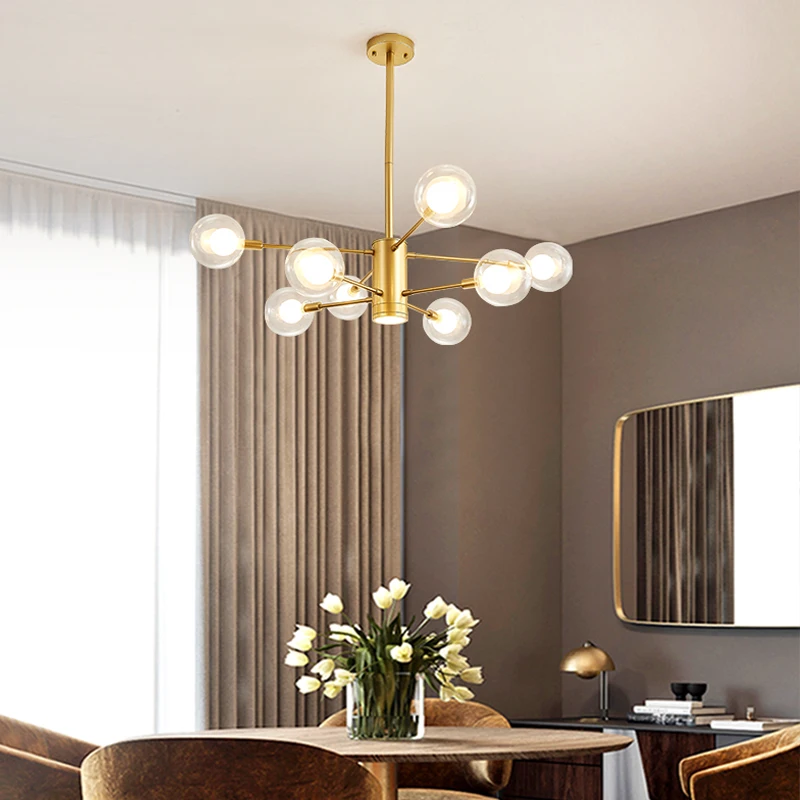 

Led Chandeliers Lighting Gold Black Dining Room Kitchen Chandelier Lamp Nordic Glass Ceiling Chandelier For Bedroom luminarias