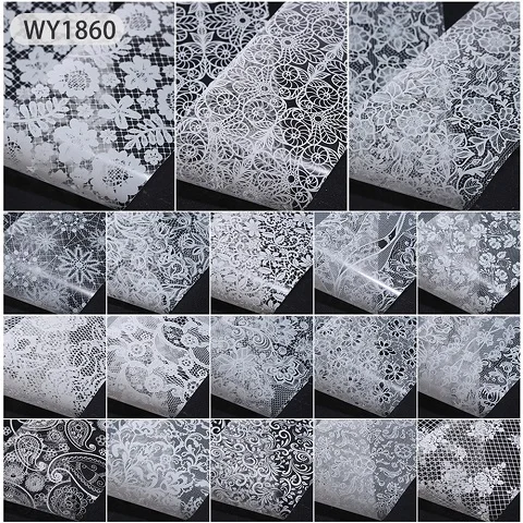 18pcs-WY1860 1 набор цветочных наклеек для ногтей, фольга, переводные наклейки для лака, набор разноцветных цветочных наклеек, самоклеющиеся обертывания, аксессуары для дизайна ногтей - Цвет: 18pcs-WY1860