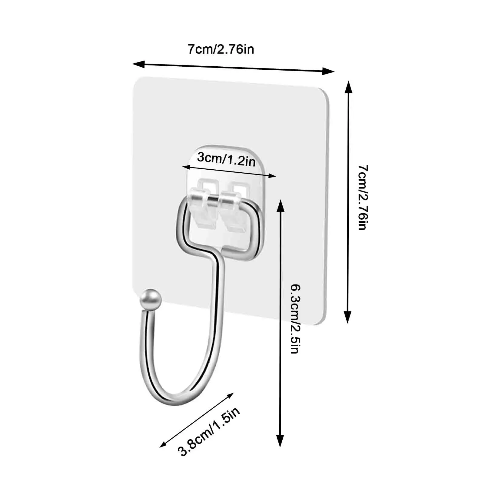 

5PCS Self Adhesive Stainless Steel Wall Hook Key Bag Hanger Sticky Kitchen Home Bathroom Storage Hanging Holder Waterproof Towel