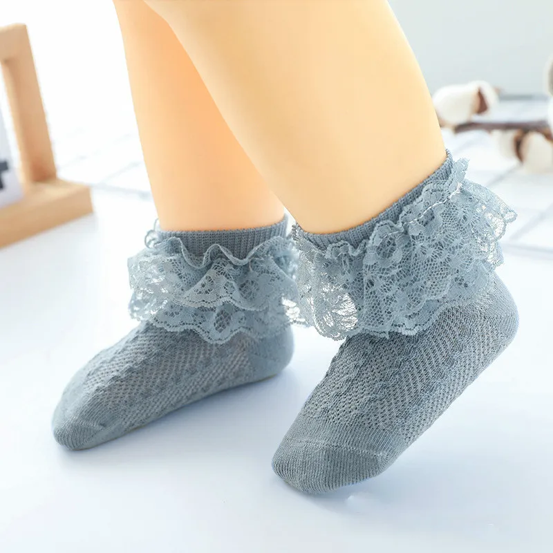 2020 Baby Stuff Kids Baby Girl Frilly Warm Lace Tutu Socks Infant Newborn Toddler Lace Ruffled Solid Ankle Socks