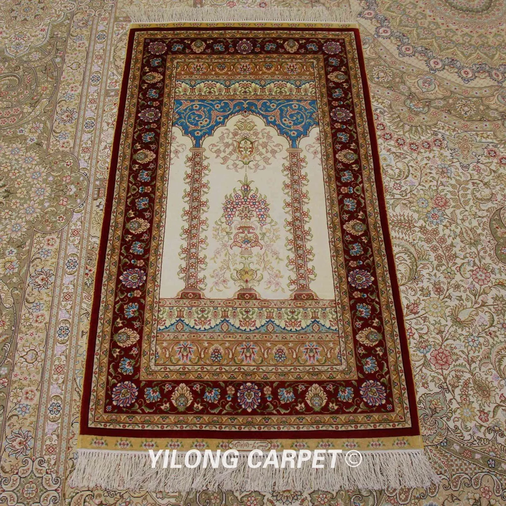 Yilong 2 'x 3 5' Восточный шелковый ковер ручной работы изысканный маленький коврик