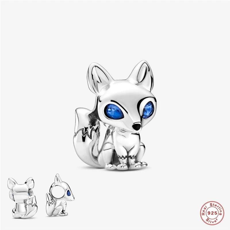 

KOJ 925 Sterling Silver Cute Funny Fox Beads Fit Original Pandora Bracelet DIY Bead Jewelry For Women Girlfriend Birthday Gift