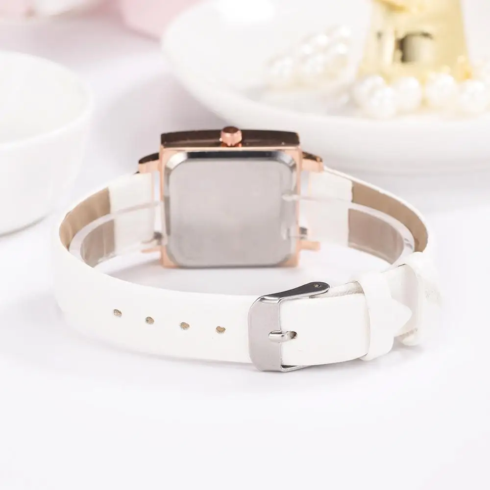 

2020 New Top Brand Square Women Bracelet Watch Contracted Leather Crystal WristWatches Women Dress Ladies Quartz Clock