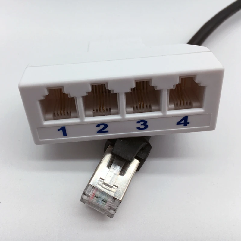 RJ45 To RJ11 Splitter Adapter 1 4 Female Port LAN Sockt Network Connections Crystal Head | Компьютеры и офис