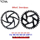 Передняя звезда VXM для велосипеда, узкая и широкая Звездочка для GXP, 30T-40T, для GXP, XX1, X9, XO, X01, шатуны Системы CNC, офсет, 3 мм, 6 мм, запчасти для велосипеда
