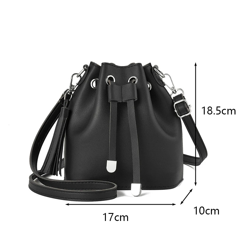 

lFashion Bucket Women's Bag 2020 New Crossbody Bag Designer Drawstring Shoulder Messenger Bag Tassel Handbag Lady Purse