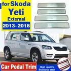 Автозапчасти, Накладка на порог боковой двери из нержавеющей стали, накладка на 4 шт.компл. подходит для Skoda Yeti 2013-2018, автостайлинг