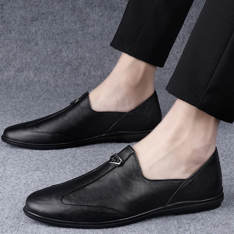

Fashion Men's Shoes Casual Genuine Leather Slip On Loafers Male Classics Brown Black Shoe Man Comfortbale Driving Shoes For Men