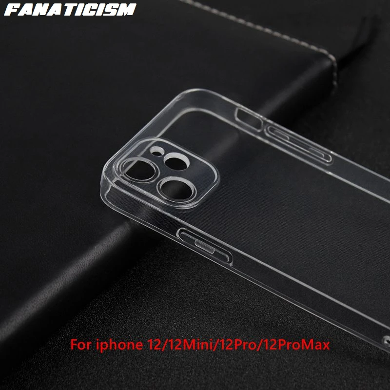 

100 шт. тонкие 1 мм противоударные мягкие силиконовые чехлы, глянцевый прозрачный чехол из ТПУ для телефона iphone12 12pro 12mini iphone 12 13 pro Max, чехол