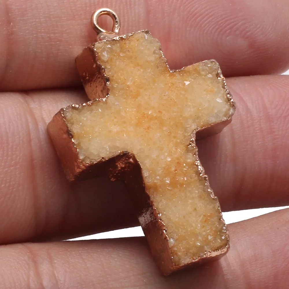 Взрывчатые Новые Подвески с драгоценными камнями в форме Креста Агаты