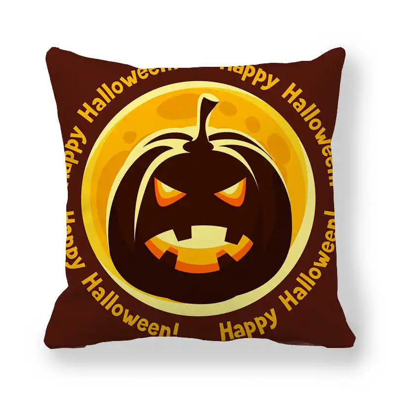 Happy Halloween Декор Подушка Чехол смешной тыквы летучей мыши на велюром полиэстер