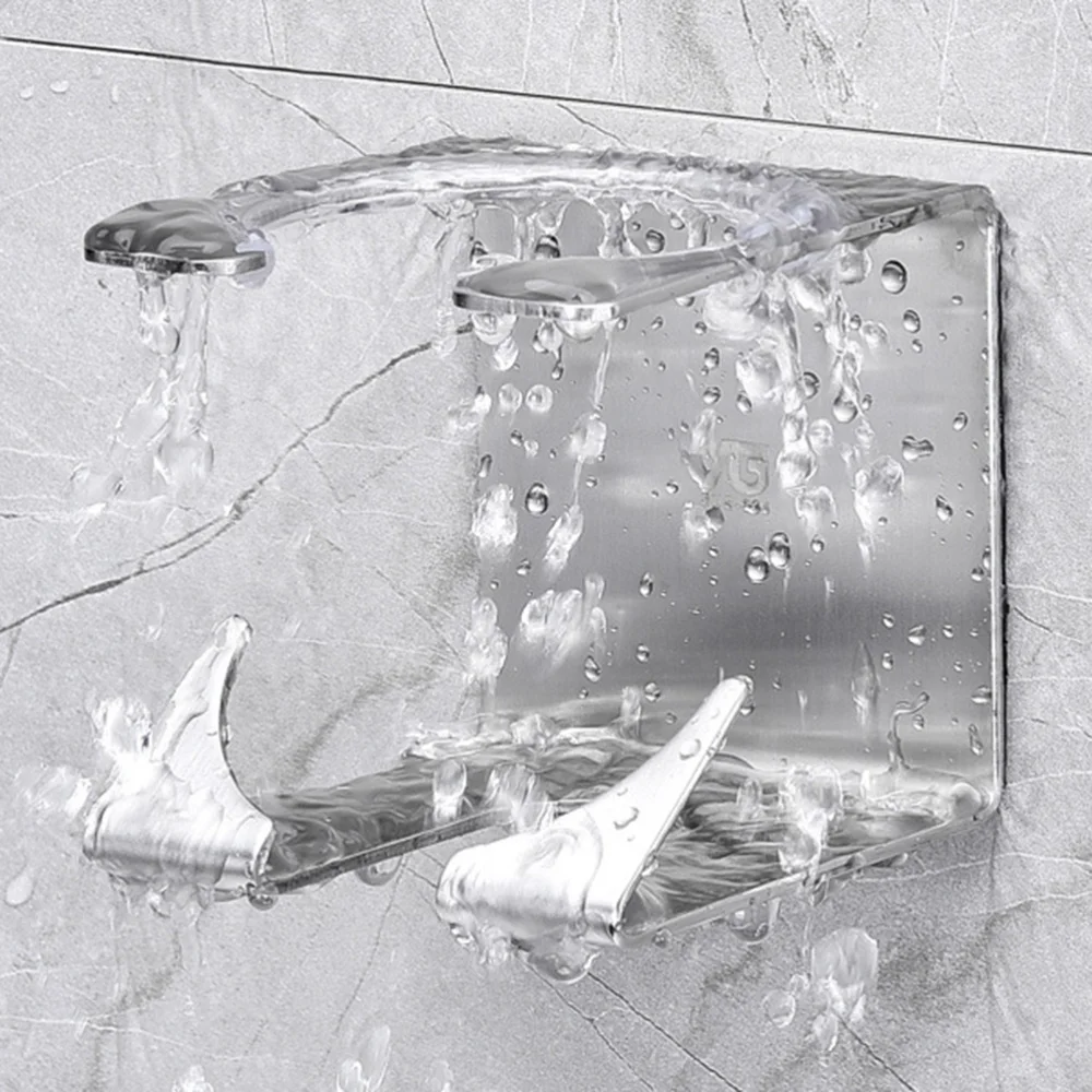 

Stainless Steel Razor Rack Wall Mount Non-trace Electric Razor Storage Rack Bathroom Holder Organizer(Silver)