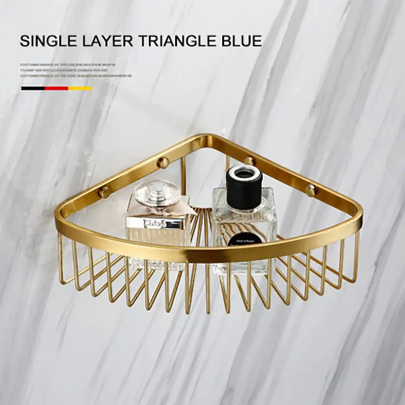 1 Triangle Basket Smesiteli роскошный золотой набор оборудования для ванны 304 нержавеющая сталь матовый бумажный держатель полотенец мыльница, ванная продукт - Цвет: 1 Triangle Basket