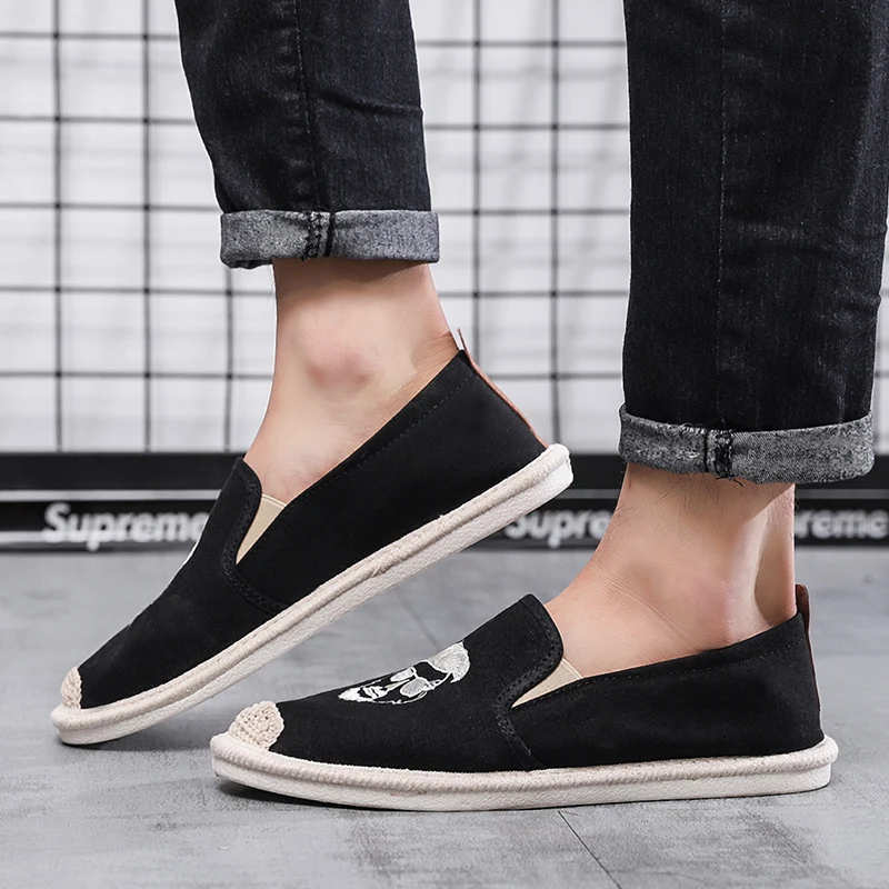 GUDERIAN New Men Fisherman Shoes Breathable Canvas Slip-On Casual Flat Sneakers Espadrilles Calzado Hombre | Обувь