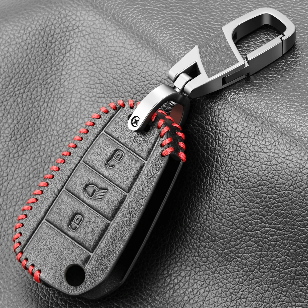 Кожаный чехол для автомобильного ключа Citroen C4L CACTUS C5 C3 C6 C8 Picasso Xsara Peugeot 3008 308 RCZ 508 408