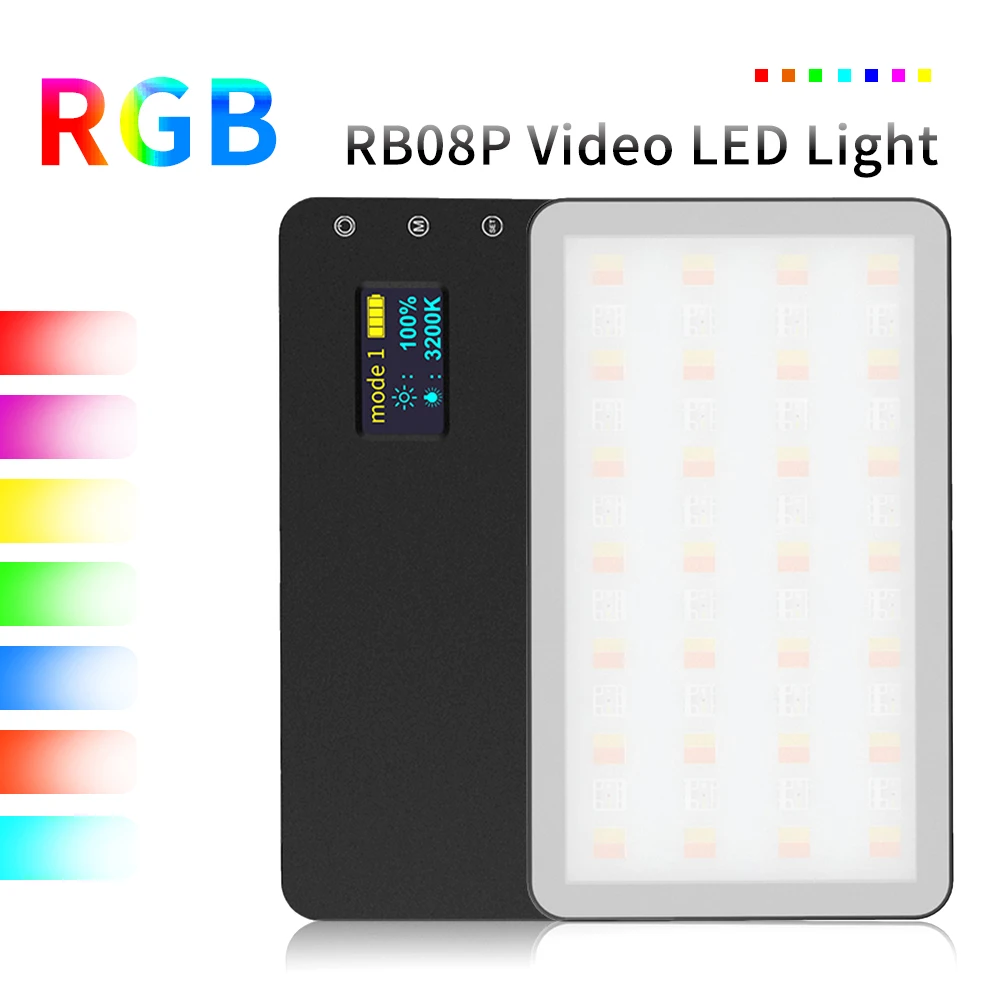 Светодиодный мини светильник VILTROX Weeylife RB08 RB08P RGB 2500K 8500K для видеосъемки встроенный