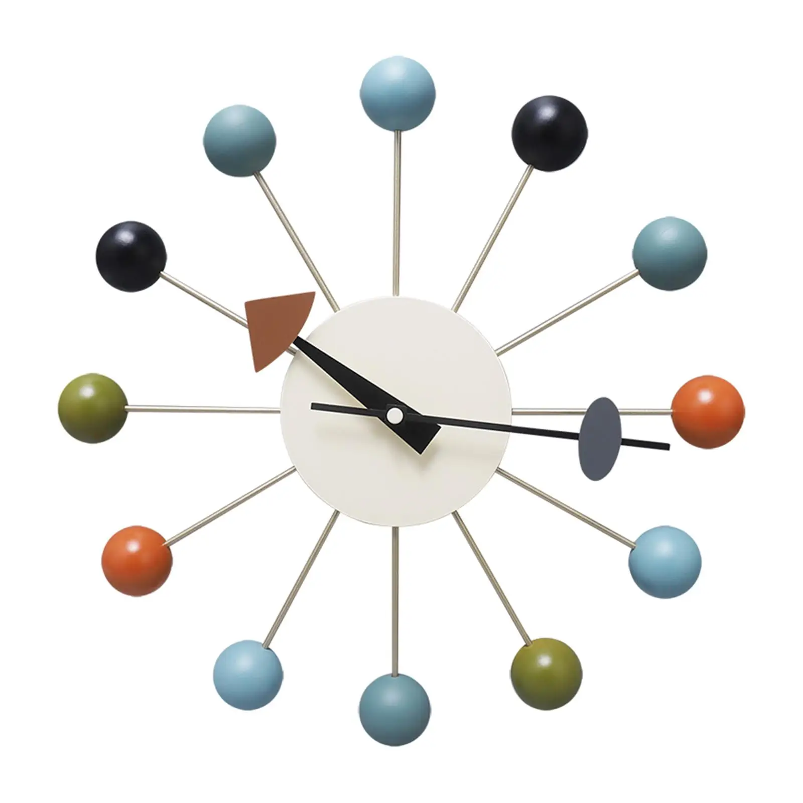 Настенные часы с деревянными шариками тихие многоцветные декоративные без