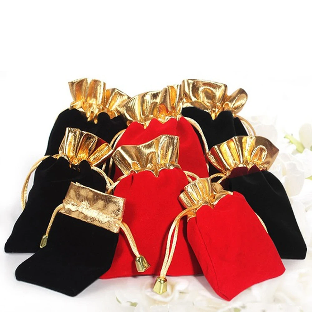 4 шт. мягкие бархатные тканевые мешочки для хранения ювелирных изделий свадебный