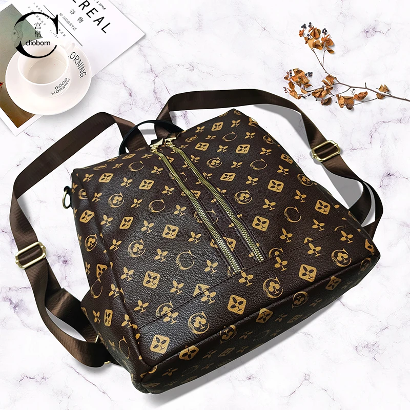 

Hot 2021 Women Luxury Brand Design Backpack Tourist Monogram Anti-theft Pack Bag Big Capacity Bags for Girl with Letter Printing