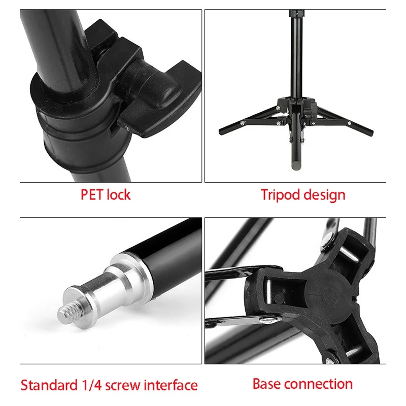 

10 Inch Ring Video Light Makeup Photography Lighting Kit + 50CM Tripod for Vlog Live Broadcast Camera YouTube Fill Light