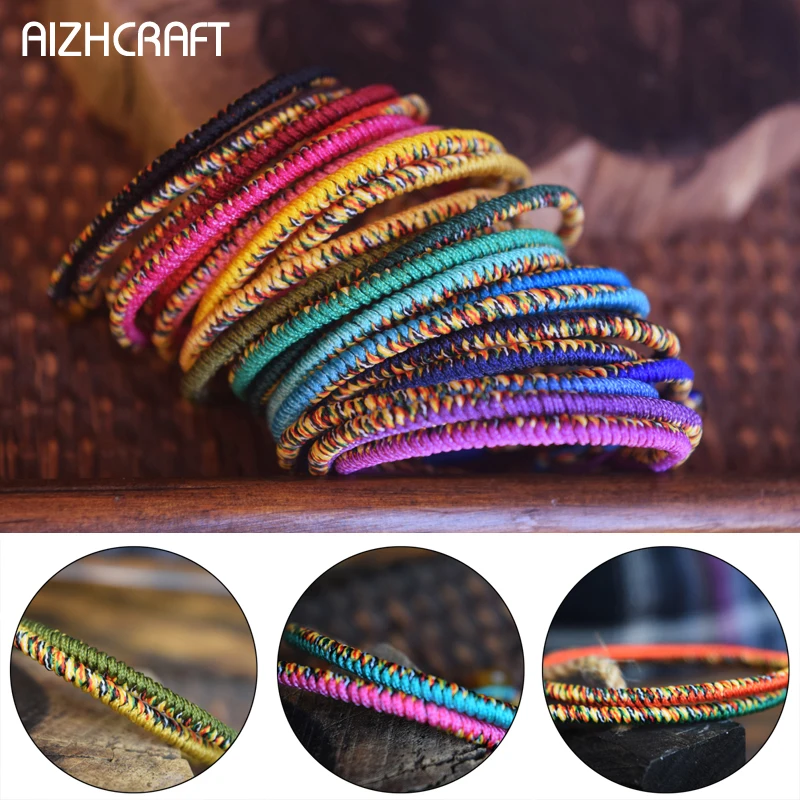 AIZHCRAFT 24 цвета буддийская любовь счастливый очаровательный Тибетский браслет и
