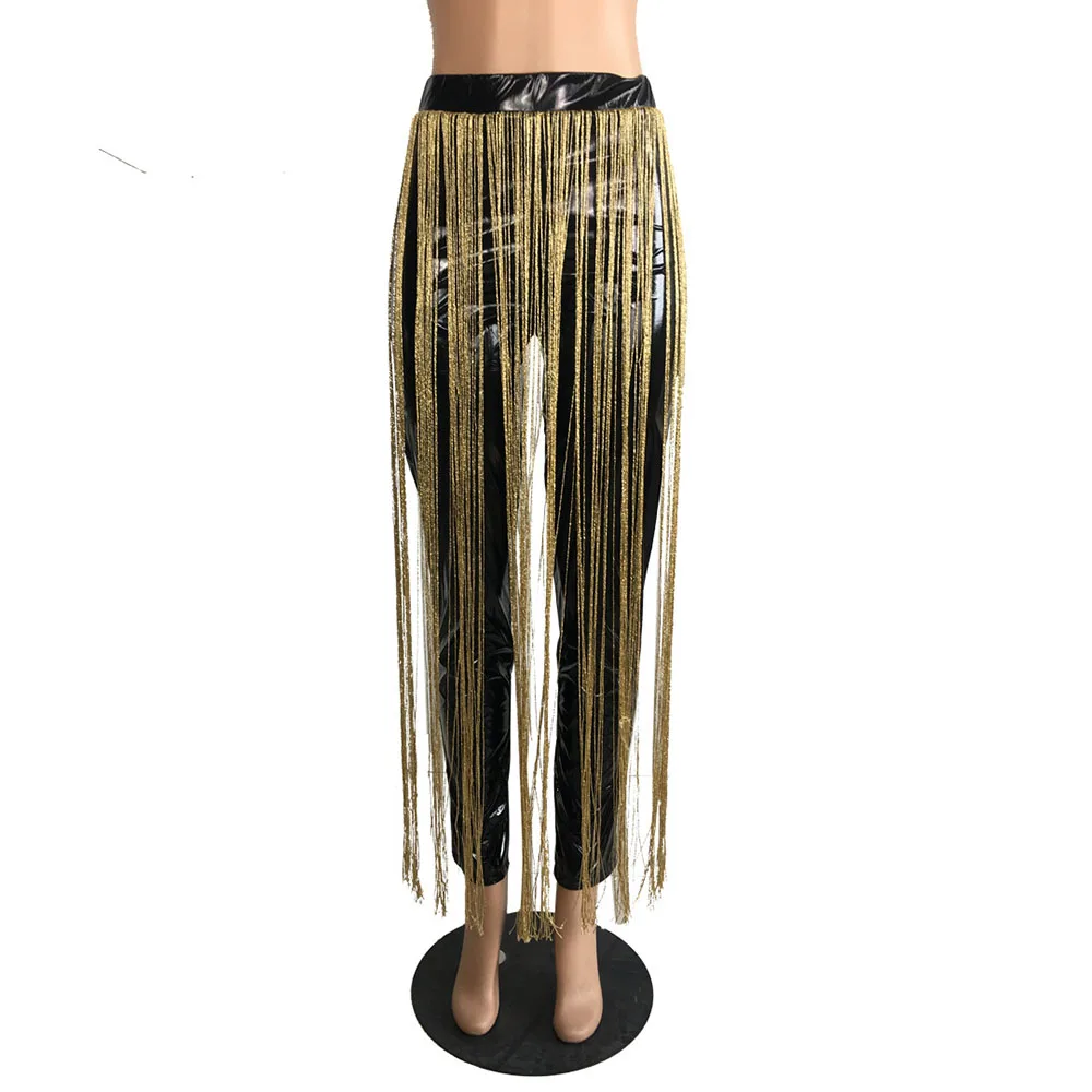 Женские теплые леггинсы из искусственной кожи черные облегающие брюки с