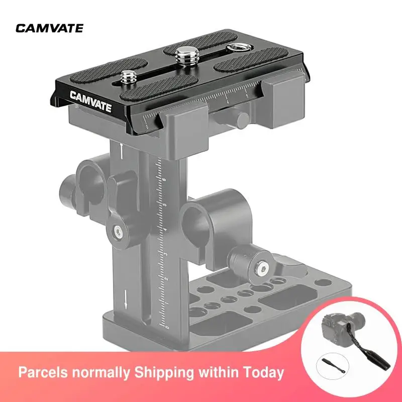 

CAMVATE Manfrotto Slide-in Camera Quick Release Plate With 1/4"-20 & 3/8"-16 Mounting Stud For Manfrotto 577/501/504/701 Tripod