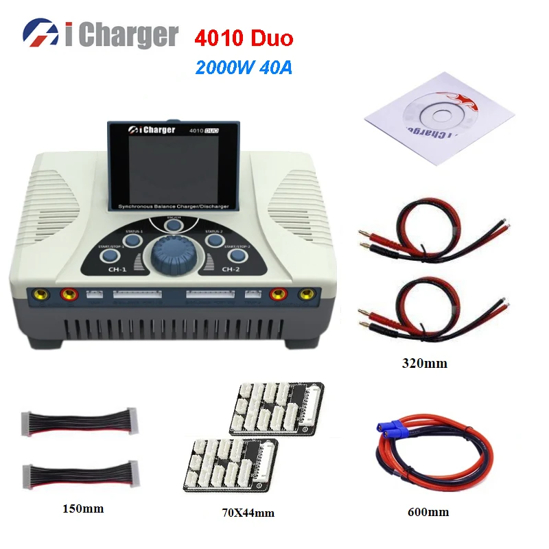 

iCharger 4010 Duo 2000W 40A DC Dual Battery Balance Charger Discharger for 1-10S Lipo Battery