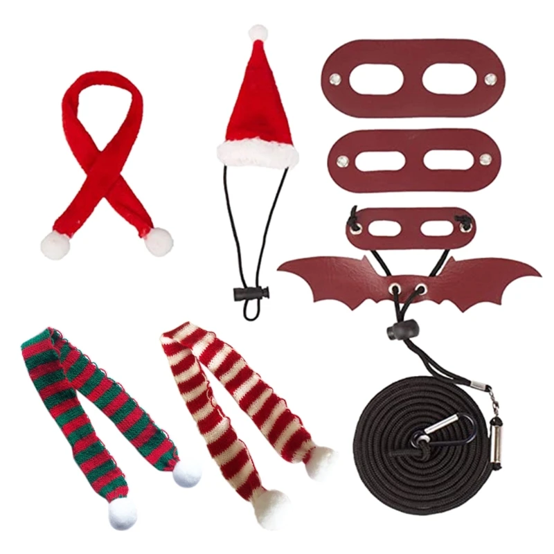 

Рождественская шапка и шарф Y5GB с изображением медвежьего дракона поводок и шлейки от малыша до подростков прогулочный поводок из Кожи Ящер...