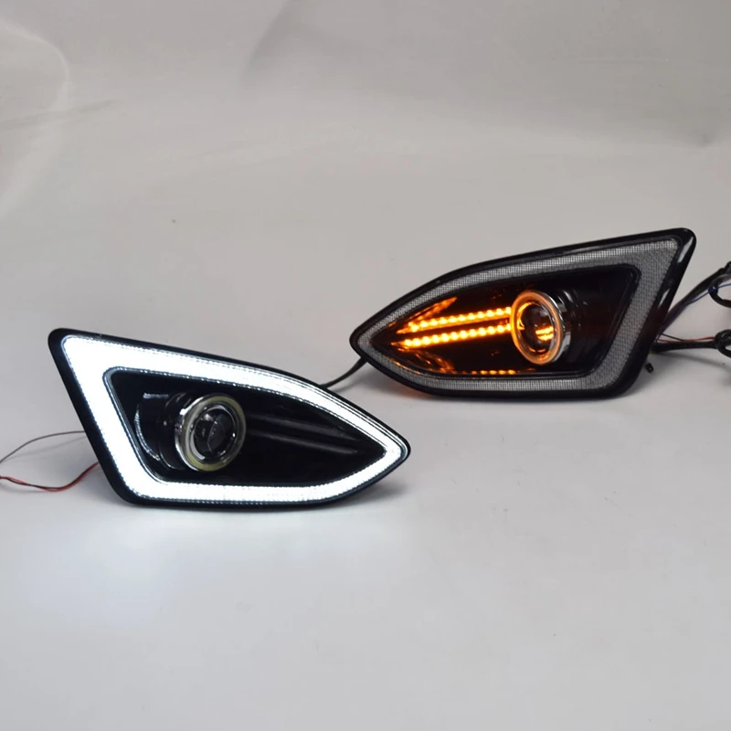 Светодиодный дневный ходовой светильник DRL противотуманная фара с COB Angel Eye 12V