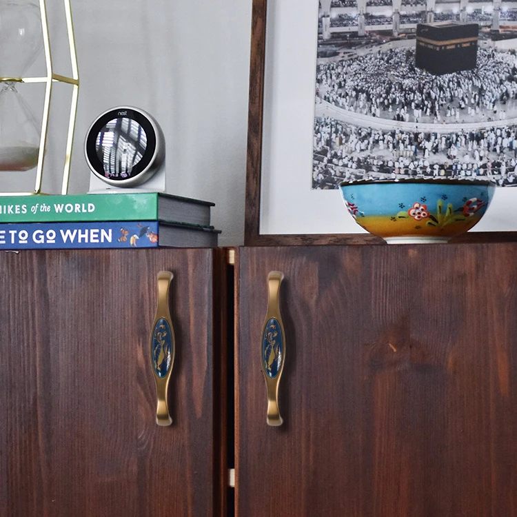 Темно синие/керамические дверные ручки европейского стандарта для ящиков