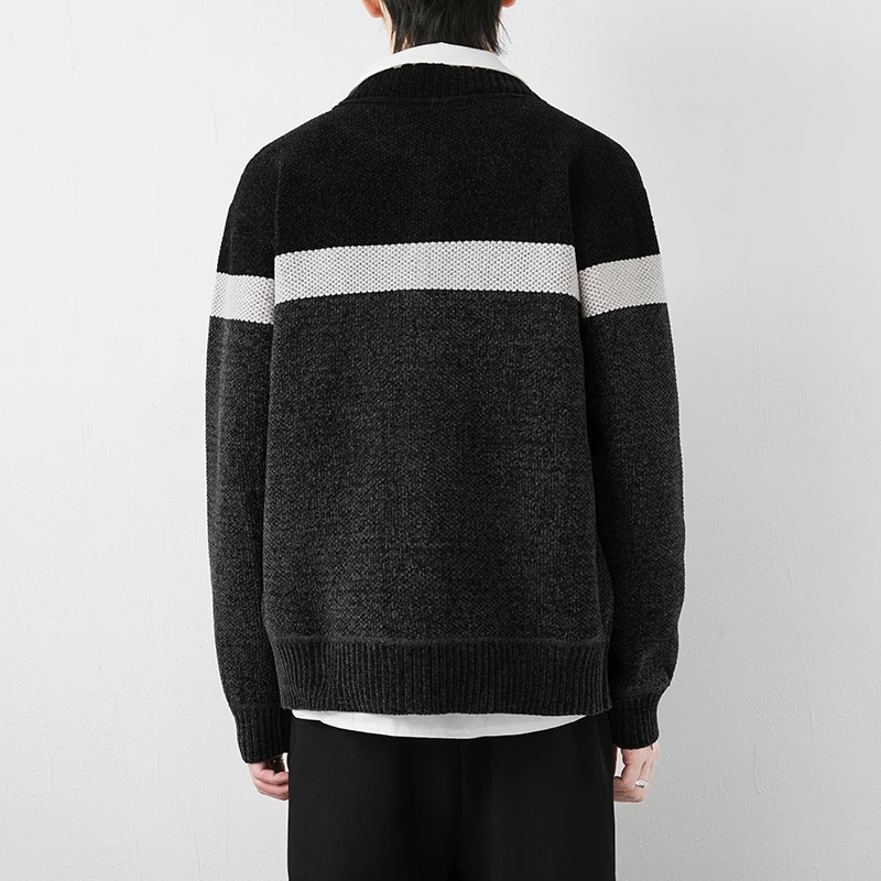 

Осенний мужской свитер, кардиган, свитер, свободная куртка с длинными рукавами, модная повседневная одежда