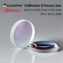 Ultrarayc Fiber Laser Collimator & Focus Lens D30 F75/F100/F125/F150/F200 2Pcs/Set for Raytools WSX Bodor Laser Head BT240S ect