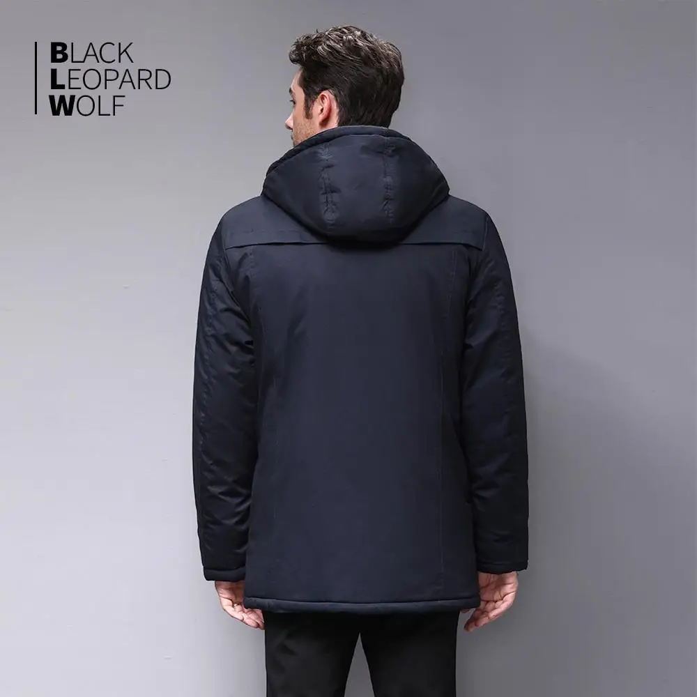 Мужская парка с отстегивающимся капюшоном Blackleopardwolf толстая удобная куртка