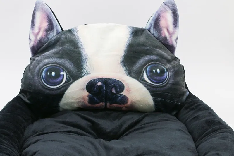 Benepaw 3D Французский бульдог Узор Диван Кровать Собака Горячая моющийся плюшевый спальный дом для собаки уютная мягкая кровать для питомца щенка Подушка
