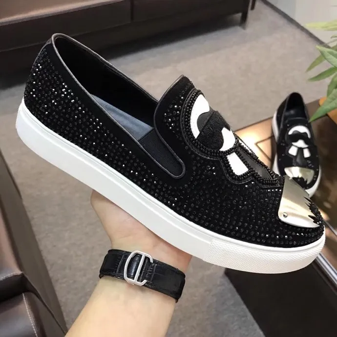 Новейшие мужские Роскошные Дизайнерские повседневные туфли большие размеры 38-46