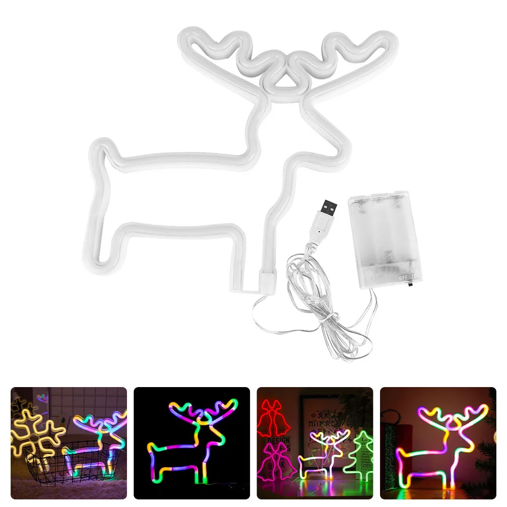 

1 шт., неоновая Светодиодная лампа в форме лося