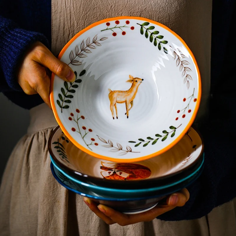 Мультяшная керамическая миска для салата кошачий Завтрак хлопья фруктовая