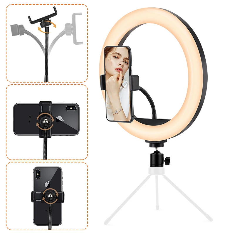 10 дюймов кольцевой светильник с со съемной домашние тапочки изображением головы